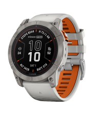 Garmin Fenix 7X Pro Sapphire Solar Watch w/ Grey & Orange Band (010-02778-16)