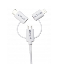 iSimple uLinx 3 in 1 Charging Sync Cable – White
