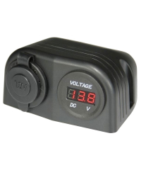Aerpro APDCH28 Surface Mount Accessory Socket & LED Voltmeter