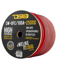 DS18 10-GA OFC 100% Copper Speaker Wire Red - 250 Feet