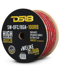 DS18 8-GA OFC 100% Copper Speaker Wire Red - 100 Feet