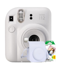Fujifilm Instax Mini 12 Instant Camera Bundle - Clay White