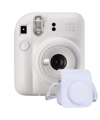 Fujifilm Instax Mini 12 Instant Camera w Case - Clay White