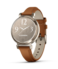 Garmin Lily 2 Classic Smartwatch - Cream Gold w Leather Band