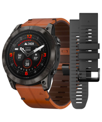 Garmin Epix Pro Gen 2 Sapphire Carbon Grey Titanium Watch w Chestnut Leather Band - 51mm