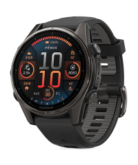 Garmin Fenix 8 Sapphire Smartwatch - Carbon Grey Titanium w Black Band 43mm