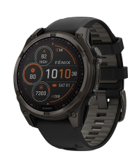 Garmin Fenix 8 Sapphire Solar Smartwatch - Carbon Grey w Black Band 47mm