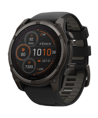 Garmin Fenix 8 Sapphire Solar Smartwatch - Carbon Grey w Black Band 51mm