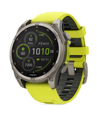 Garmin Fenix 8 Sapphire Solar Smartwatch - Amp Yellow w Graphite Band 47mm