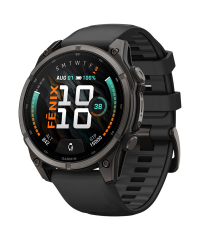 Garmin Fenix 9 Sapphire AMOLED Smartwatch - Carbon Grey DLC Titanium w Black Band 47mm