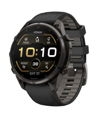 Garmin Fenix 9 Pro Sapphire AMOLED Smartwatch - Carbon Grey DLC Titanium w Black/Pebble Grey Band 47mm