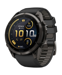 Garmin Fenix 9 Pro inReach Sapphire AMOLED Smartwatch - Carbon Grey DLC Titanium w Black/Pebble Grey Band 51mm