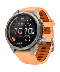 Garmin Fenix 9 Pro inReach Sapphire AMOLED Smartwatch - Titanium w Shell Pink/ Autumn Orange Band 43mm