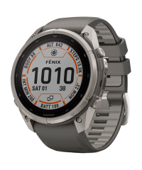 Garmin Fenix 9 Pro inReach Sapphire Solar Watch - Titanium w Pebble Grey Band 51mm