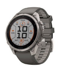 Garmin Fenix 9 Pro Sapphire Solar Watch - Titanium w Pebble Grey Band 47mm