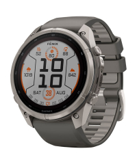 Garmin Fenix 9 Pro Sapphire Solar Watch - Titanium w Pebble Grey Band 51mm