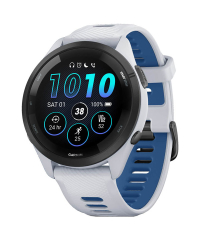 Garmin Forerunner 265 Smart Watch - Black Bezel w Whitestone and Tidal Blue Band
