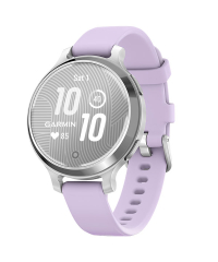 Garmin Lily 2 Active Smartwatch - Silver w Purple Jasmine Silicone Band