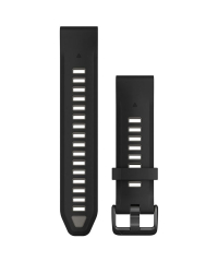 Garmin QuickFit 20 Silicone Watch Band - Black/Pebble Grey