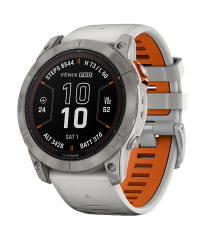 Garmin Fenix 7X Pro Sapphire Solar Watch w/ Grey & Orange Band (010-02778-16)