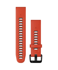 Garmin QuickFit 20 Silicone Watch Band - Flame Red & Graphite (010-13279-04)