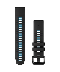 Garmin QuickFit 22 Silicone Watch Band - Black & Cirrus Blue (010-13280-05)