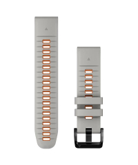 Garmin QuickFit 22 Silicone Watch Band - Fog Grey & Ember Orange (010-13280-02)