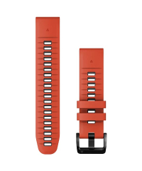 Garmin QuickFit 22 Silicone Watch Band - Flame Red & Graphite (010-13280-04)