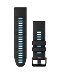 Garmin QuickFit 26 Silicone Watch Band - Black & Cirrus Blue (010-13281-05)
