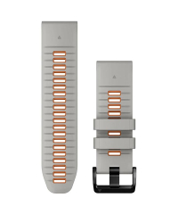 Garmin QuickFit 26 Silicone Watch Band - Fog Grey & Ember Orange (010-13281-02)