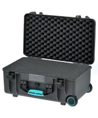 HPRC 2500W - Wheeld Hard Case with Cubed Foam & Turquoise Handle (Grey)