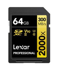 Lexar 2000x UHS-II SDXC GOLD Series SD Card 64GB - LSD2000064G-BNNNG