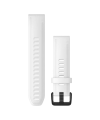 Garmin QuickFit 20 Watch Band - White Silicone with Black Hardware