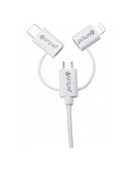 iSimple uLinx 3 in 1 Charging Sync Cable – White