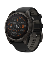 Garmin Fenix 8 Sapphire Solar Smartwatch - Carbon Grey w Black Band 47mm