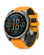 Garmin Fenix 8 Sapphire Smartwatch - Titanium w Orange/Graphite Band 47mm