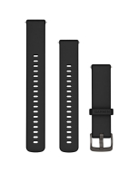 Garmin Quick Release 18mm Silicone Watch Band - Black w Slate Hardware
