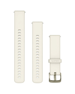 Garmin Quick Release 18mm Silicone Watch Band - Bone w Lunar Gold Hardware