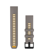 Garmin QuickFit 22 Silicone Watch Band - Silver Grey/Yellow Flare