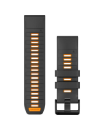 Garmin QuickFit 26 Silicone Watch Band - Graphite/Spark Orange