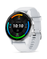Garmin Venu 3 Silver Bezel w Whitestone Case and Silicone Band