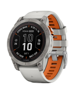 Garmin Fenix 7 Pro Sapphire Solar Fog Watch w/ Grey & Orange Band (010-02777-22)