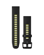 Garmin QuickFit 20 Silicone Watch Band - Black Electric & Lime (010-13279-03)