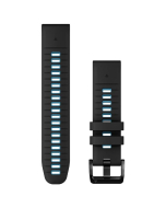 Garmin QuickFit 22 Silicone Watch Band - Black & Cirrus Blue (010-13280-05)