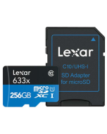 Lexar 633x MicroSD Memory Card w Adaptor 256GB - LSDMI256BB633A